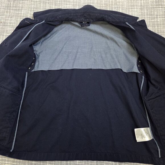 GAP Short Macintosh Jacket Barn Coat Canvas Navy Women’s L - Picture 8 of 10